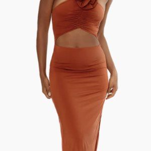 Maygel Coronel CATTLEYA Dress- Color Orange Brick